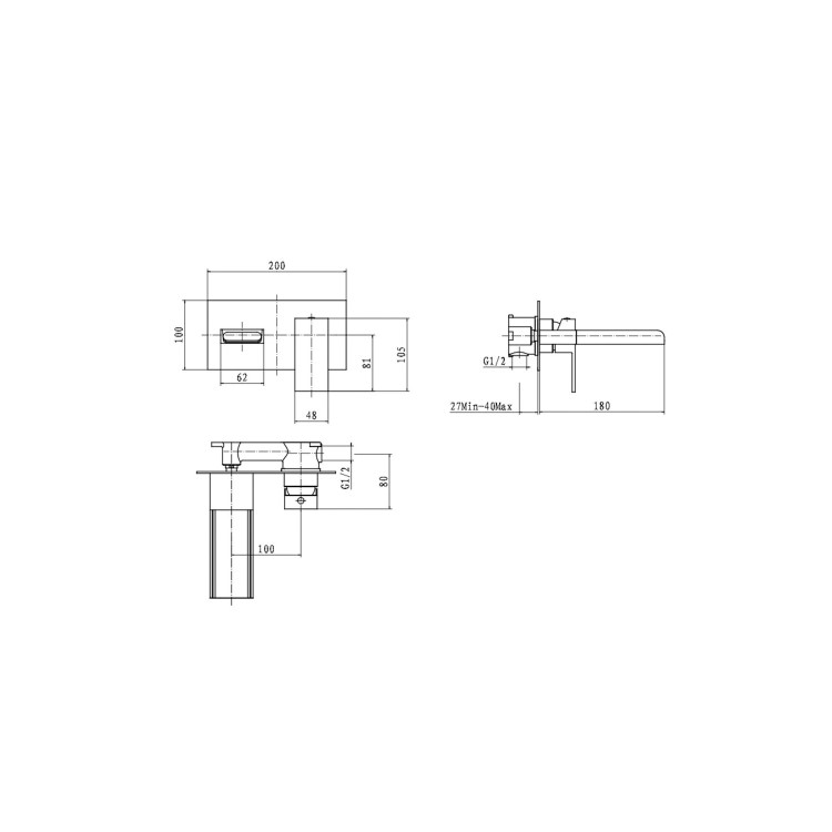 Atlas Wall Mounted Waterfall Bath Tap