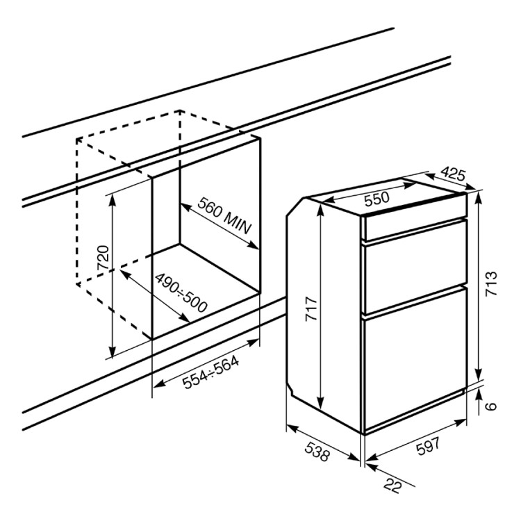 Smeg DUSF6300X Classic Built-Under Electric Double Oven - Stainless Steel