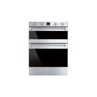 GRADE A1 - Smeg DUSF636X Classic Dark Glass Double Under Counter Multifunction Oven Stainless Steel