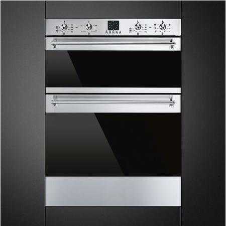 Smeg DUSF636X Classic Dark Glass Double Under Counter Multifunction Oven Stainless Steel