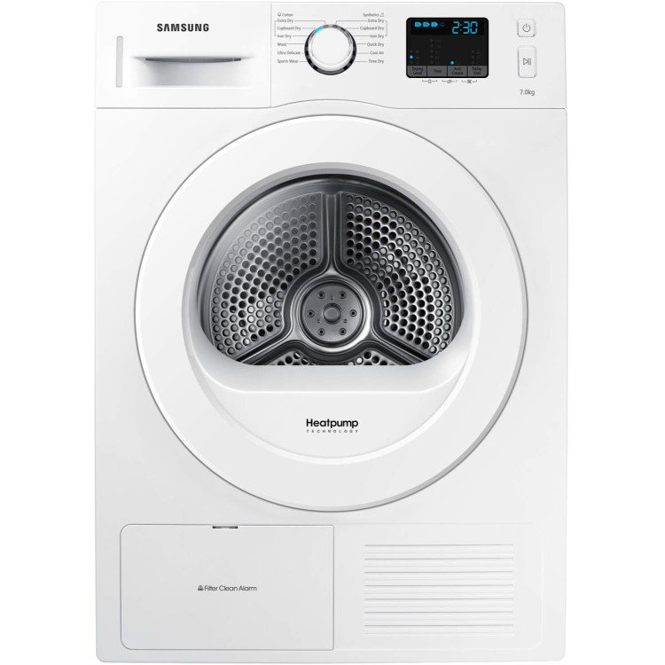 GRADE A2 - Light cosmetic damage - Samsung DV70F5E0HGW White 7kg Capacity Freestanding Heat Pump Tumble Dryer