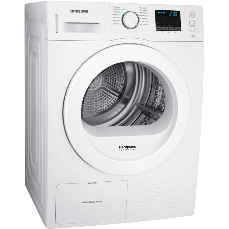 Samsung DV70F5E0HGW 7kg Freestanding Heat Pump Condenser Tumble Dryer White
