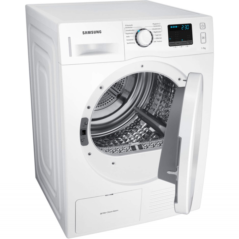 Samsung DV70F5E0HGW 7kg Freestanding Heat Pump Condenser Tumble Dryer White Appliances Direct
