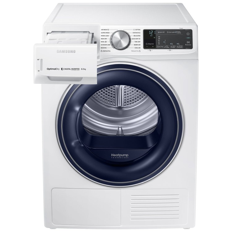 Refurbished Samsung DV80N62542W Freestanding Heat Pump 8KG Tumble Dryer White