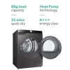 Refurbished Samsung DV80T5220AX Freestanding Heatpump 8KG Tumble Dryer - Inox