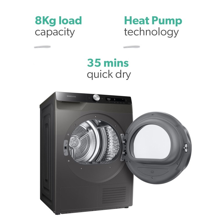 Refurbished Samsung Series 5+ DV80T5220AX Freestanding Heatpump 8KG Tumble Dryer