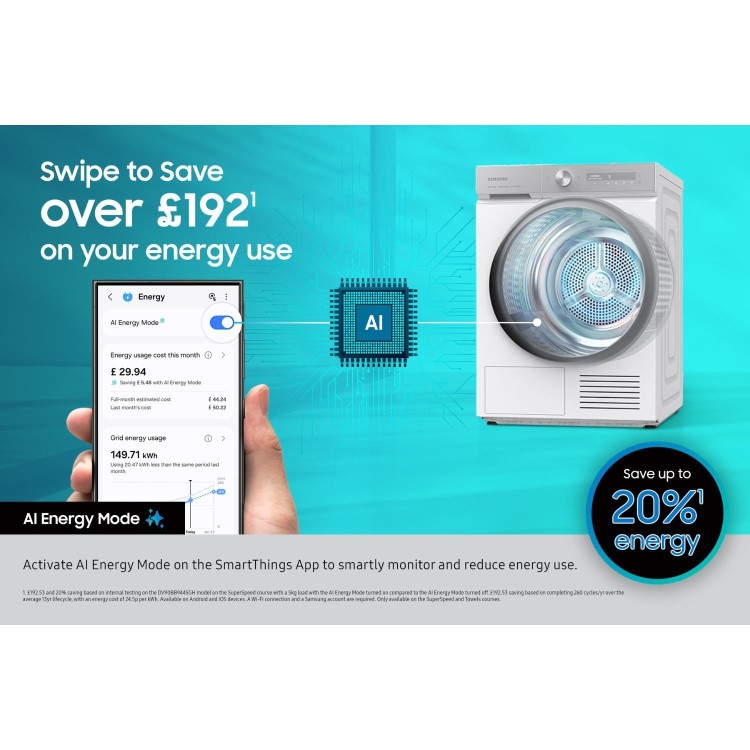 Samsung Series 8 9kg Heat Pump Tumble Dryer - White