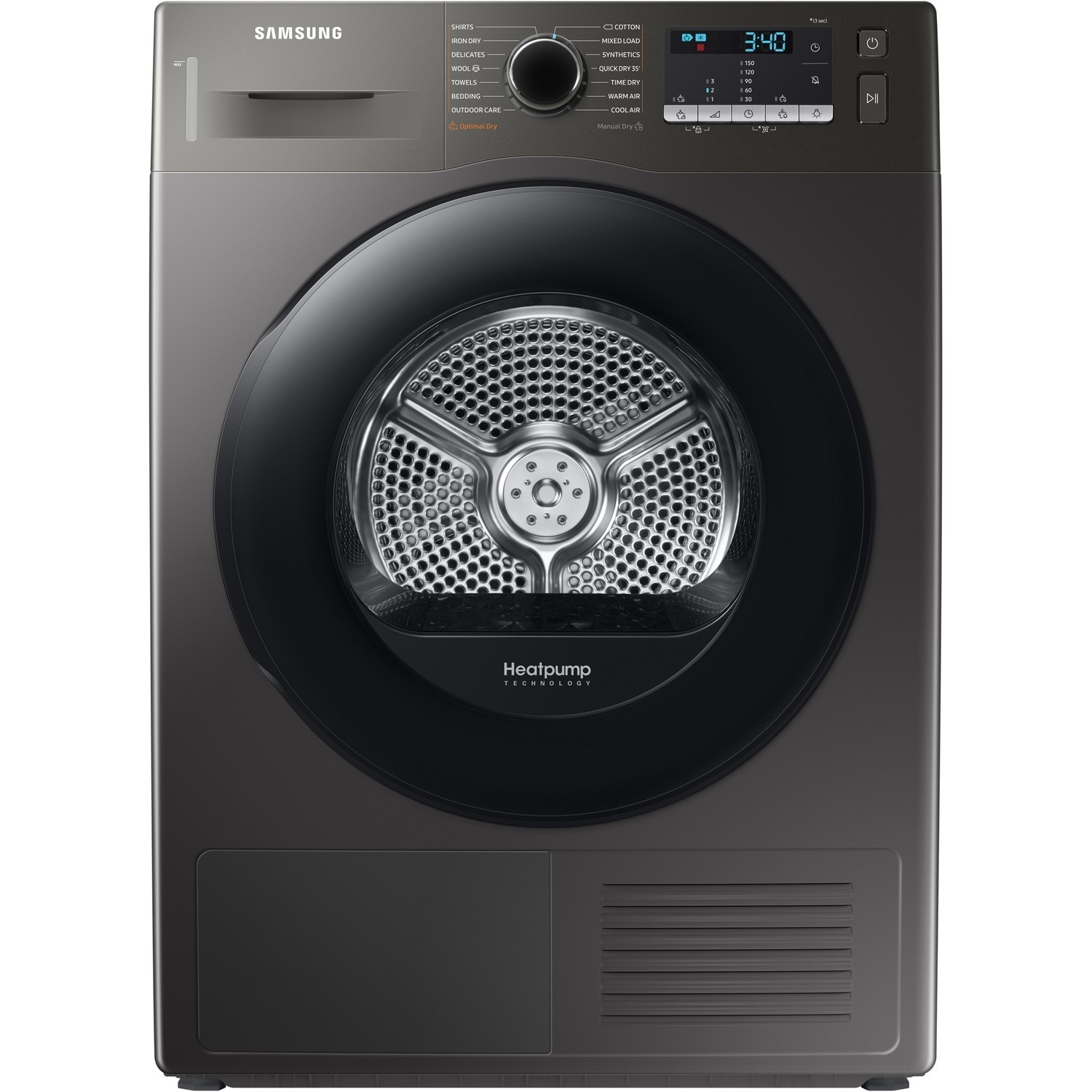 Samsung DV90TA040AN/EU 9kg Freestanding Heat Pump Tumble Dryer - Graphite