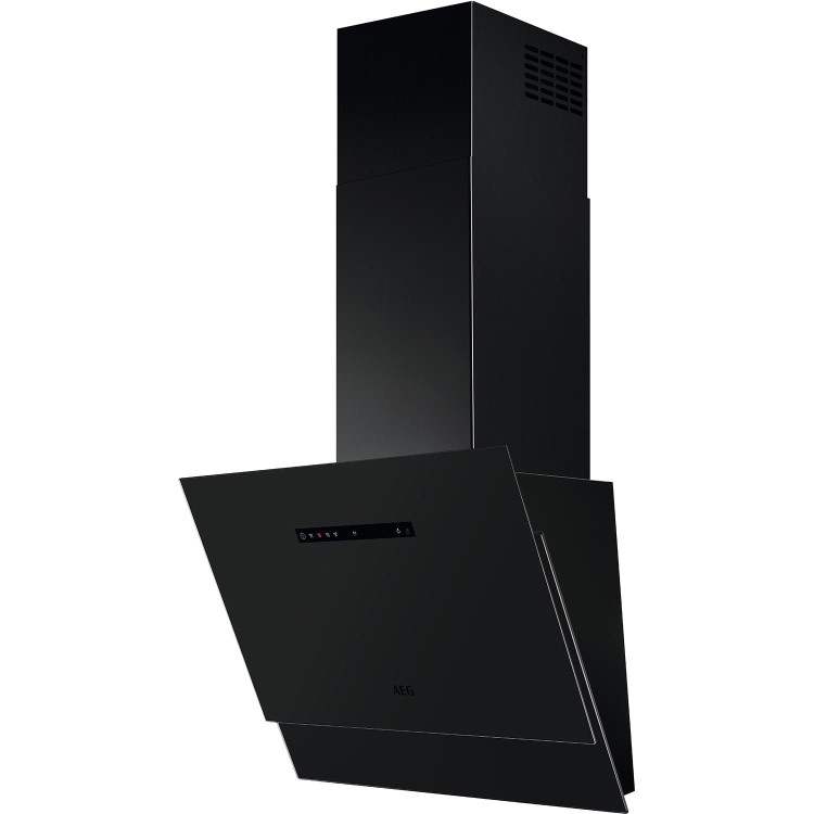 AEG 60cm Angled Cooker Hood with Hob2Hood - Matt Black