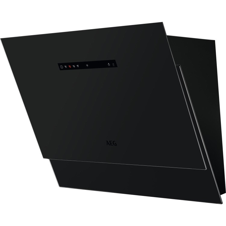 AEG 60cm Angled Cooker Hood with Hob2Hood - Matt Black