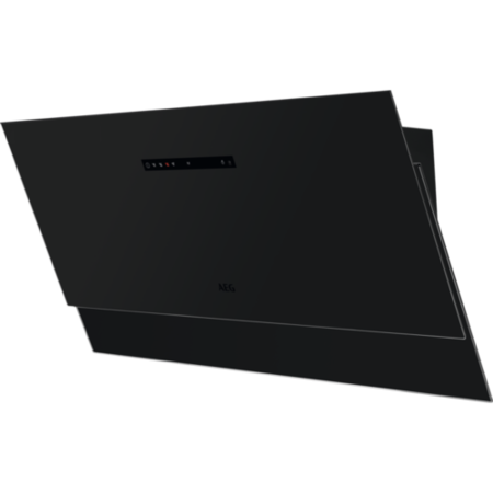 AEG 9000 Series 90cm Angled Cooker Hood with Hob2Hood - Matt Black