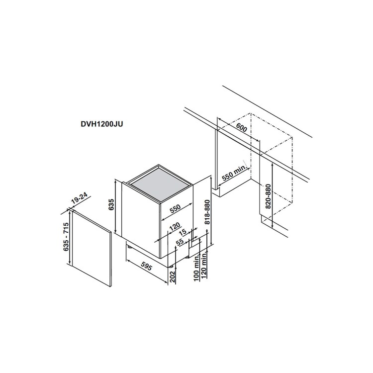 De Dietrich DVH1200JU 12 Place Fully Integrated Dishwasher