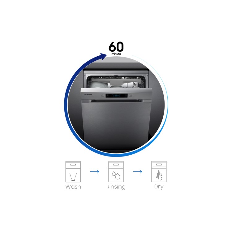 GRADE A2 - Samsung DW60M6040BB 13 Place Fully Integrated Dishwasher