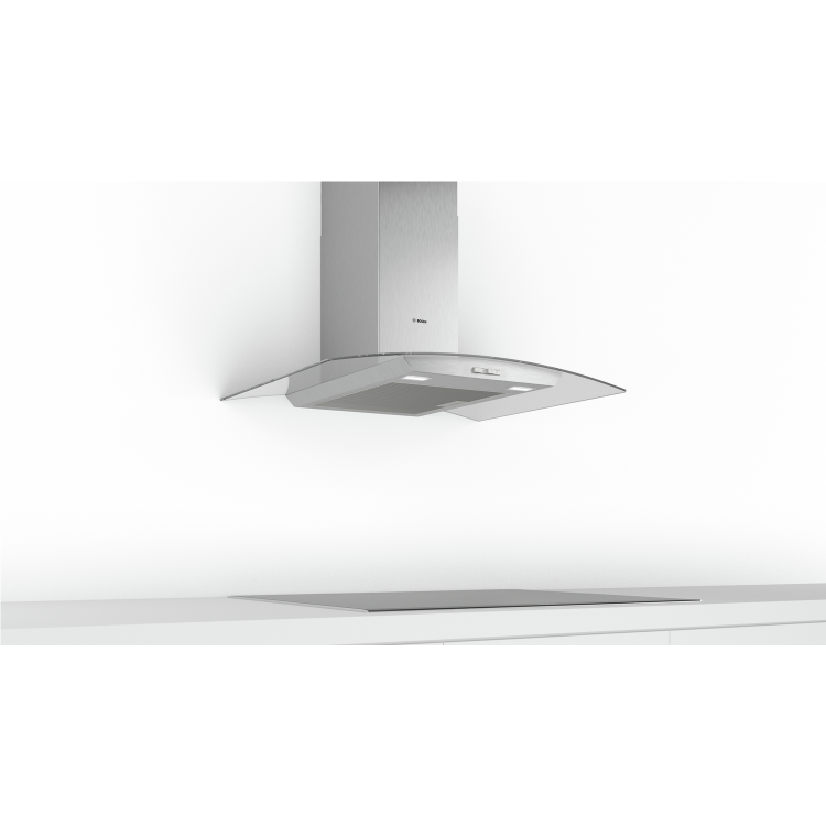 Bosch DWA94BC50B Series 2 90cm Curved Glass Chimney Cooker Hood - Stainless Steel