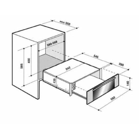 De Dietrich DWD1114X 14cm High Warming Drawer - Stainless Steel