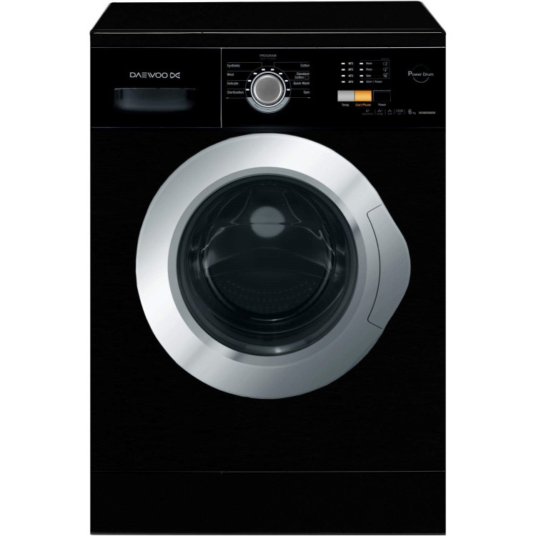 Daewoo DWDMH121KK 6kg 1200rpm Black Freestanding Washing Machine
