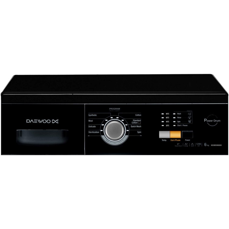Daewoo DWDMH121KK 6kg 1200rpm Black Freestanding Washing Machine