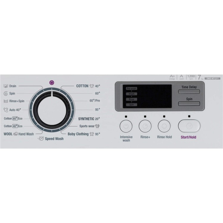 Daewoo DWDNT1211A 7kg 1200rpm Freestanding Washing Machine White