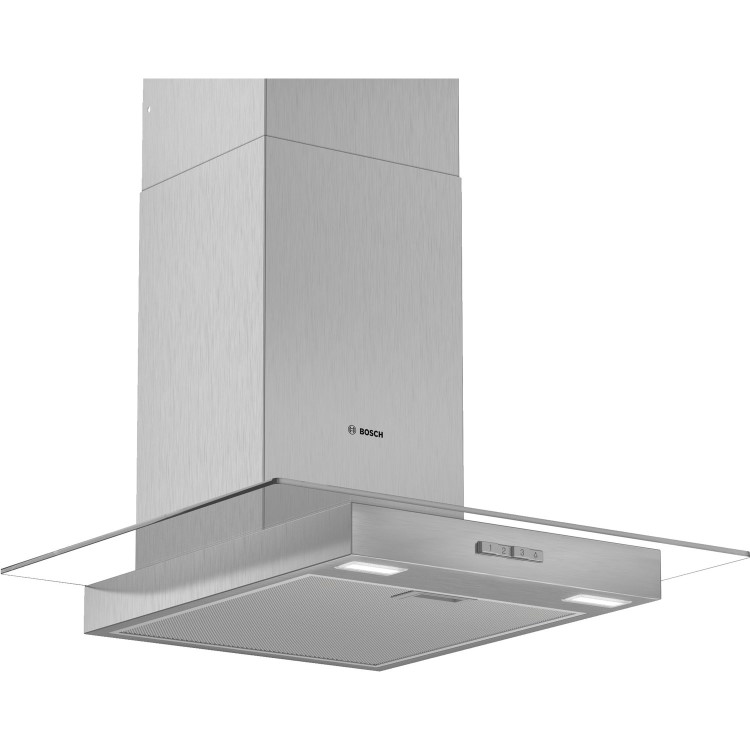 Bosch DWG64BC50B Serie 2 60cm Chimney Cooker Hood With Flat Glass Canopy - Stainless Steel