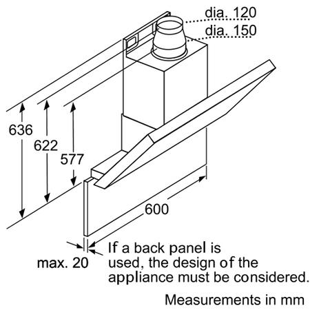 Bosch DWK06E650B Avantixx Angled 60cm Chimney Hood in Brushed steel