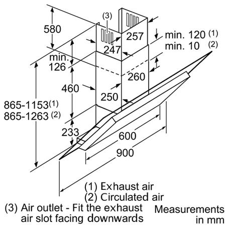 Bosch DWK09E850B Exxcel Angled Glass 90cm Chimney Hood in Brushed steel
