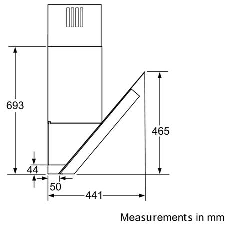 Bosch DWK09E850B Exxcel Angled Glass 90cm Chimney Hood in Brushed steel