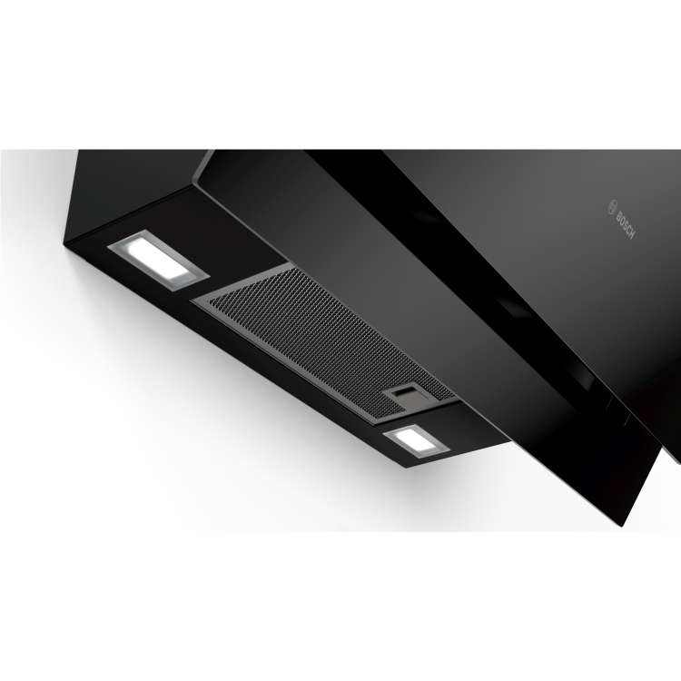 Refurbished Bosch Serie 4 DWK67CM60B 60cm Touch Control Angled Chimney Cooker Hood Black