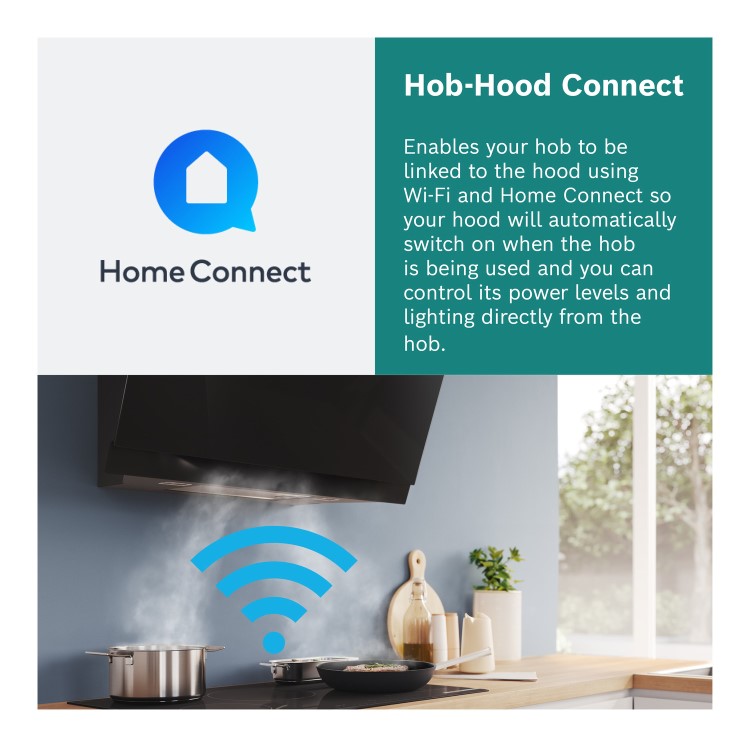 Refurbished Bosch Series 4 DWK67FN60B 60cm Angled Chimney Cooker Hood Black