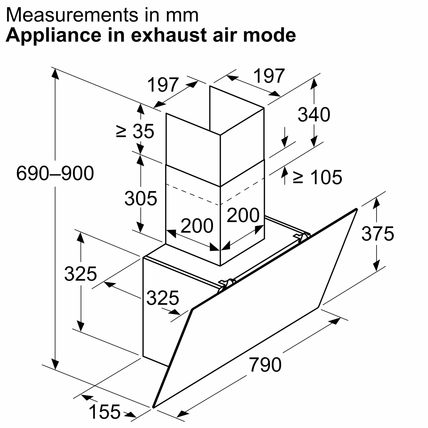 Bosch DWK85DK60B Series 2 80cm Angled Chimney Cooker Hood - Black Bosch DWK85DK60B Series 2 80cm Angled Chimney Cooker Hood - Black