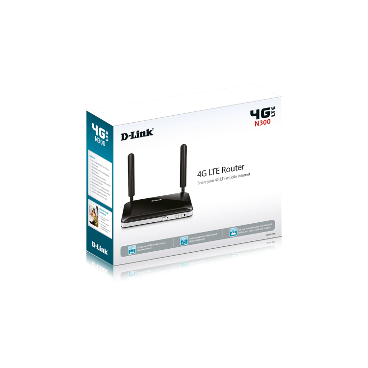 D-Link DWR-921 4G LTE Router 150Mbps D/L Speed - Black