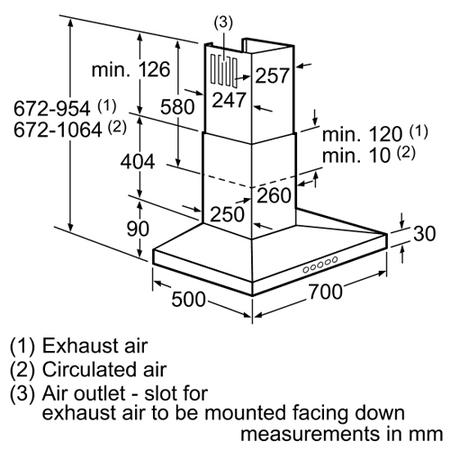 Bosch DWW07D650B Avantixx Slimline Pyramid 70cm Chimney Hood in Brushed Steel