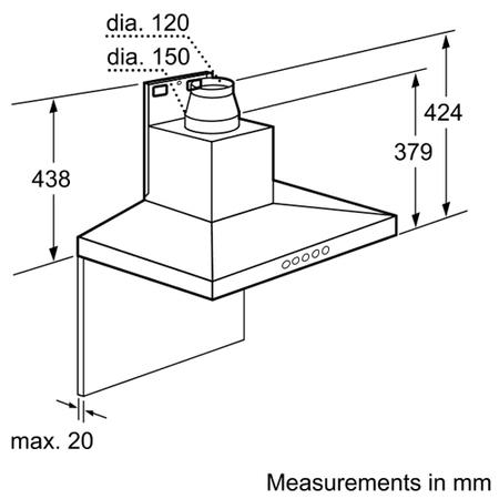 Bosch DWW07D650B Avantixx Slimline Pyramid 70cm Chimney Hood in Brushed Steel