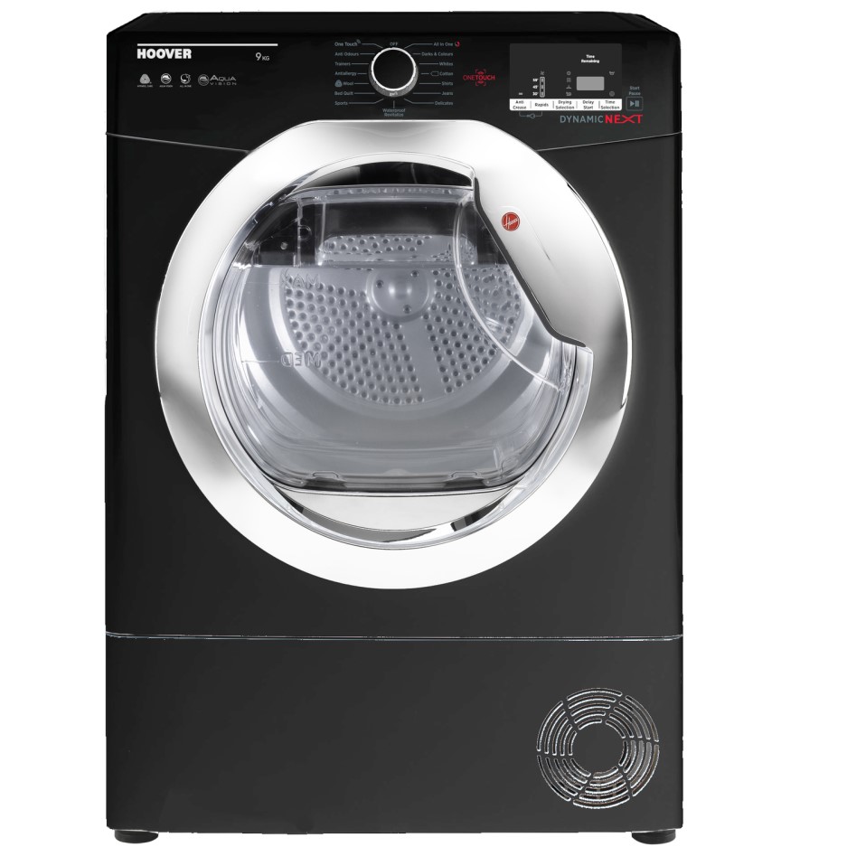 Hoover DXC9DCEB Dynamic Next Aquavision 9kg Freestanding Condenser Tumble Dryer With One Touch Hoover DXC9DCEB Dynamic Next Aquavision 9kg Freestanding Condenser Tumble Dryer With One Touch