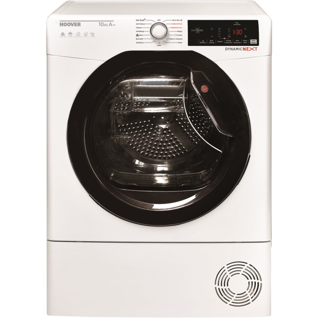 Hoover DXHY10A2TKE Dynamic Next Aquavision With One Touch 10kg Freestanding Hybrid Heat Pump Condenser - White