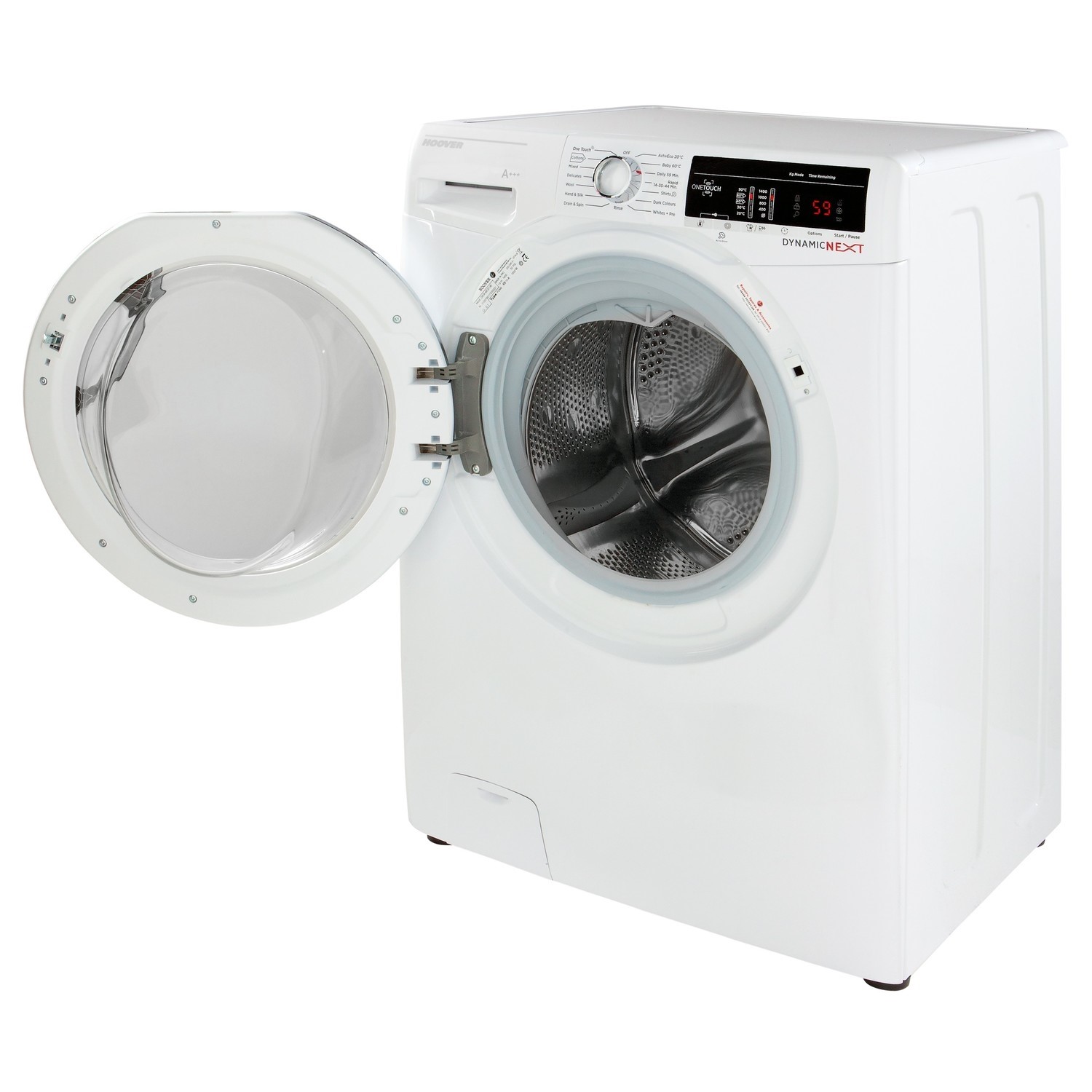 hoover dxoa49c3 80 dynamic next 9kg freestanding washing machine white