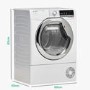 GRADE A1 - Hoover DXOC9TCE-80 9kg Freestanding Condenser Tumble Dryer - White