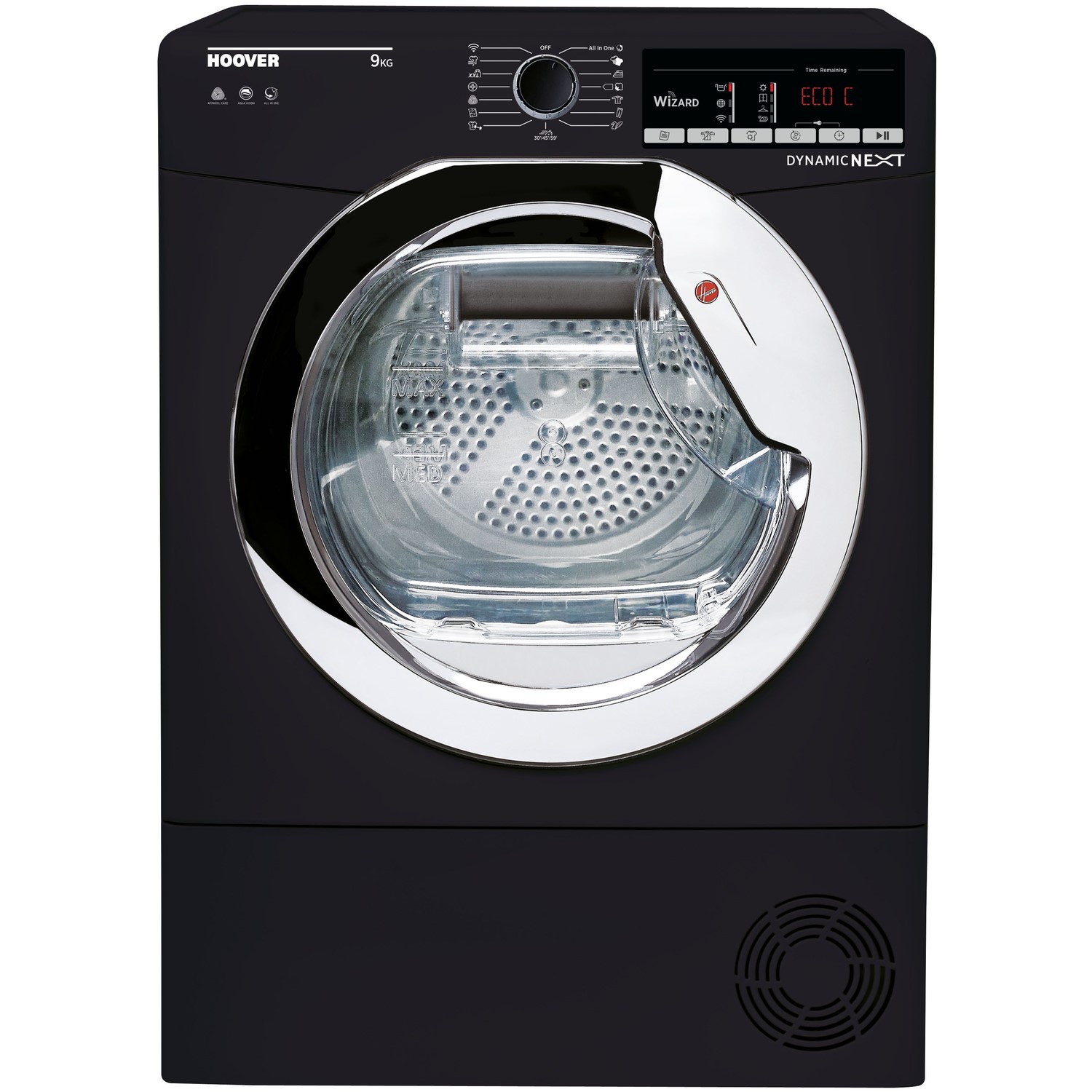 Refurbished Hoover Dynamic Next DXOC9TCEB-80 Freestanding Condenser 9KG Tumble Dryer Black