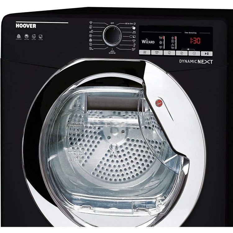 Refurbished Hoover DXOH9A2TCEB-80 Freestanding Heatpump 9KG Tumble Dryer Black