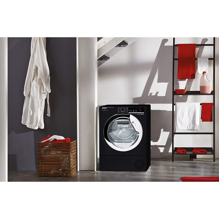 Refurbished Hoover DXOH9A2TCEB-80 Freestanding Heatpump 9KG Tumble Dryer Black