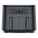 Ninja DZ300UK Dual Zone 6-in-1 7.6L Air Fryer  Gun Metal Grey  Twin Baskets for Healthy Crispy Cooking