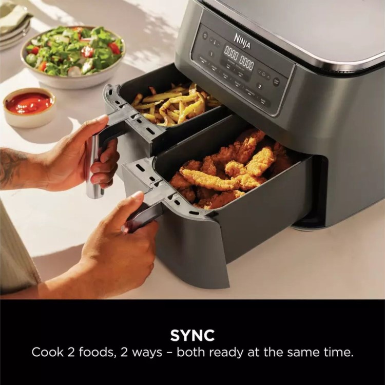Ninja DZ300UK Dual Zone 6-in-1 7.6L Air Fryer - Gun Metal Grey