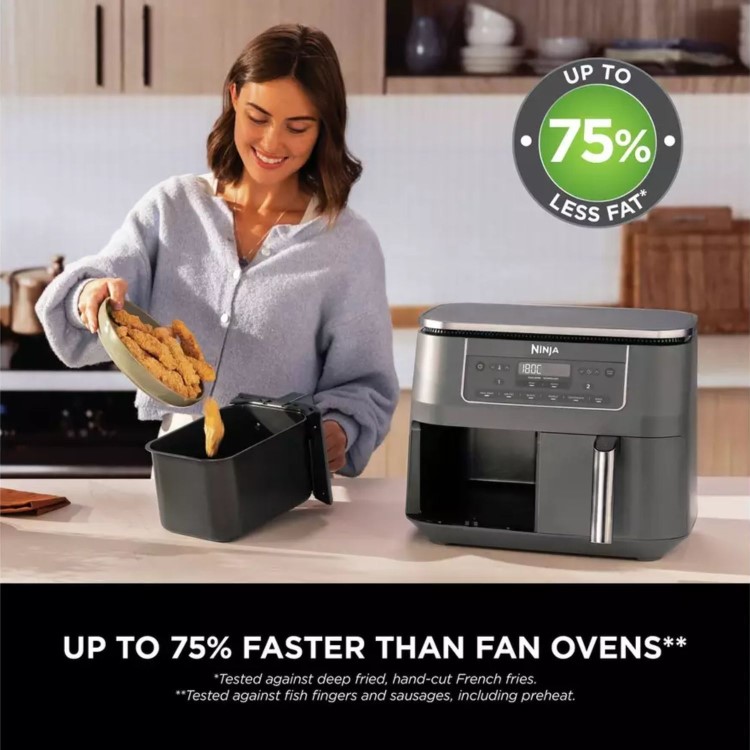 Ninja DZ300UK Dual Zone 6-in-1 7.6L Air Fryer - Gun Metal Grey