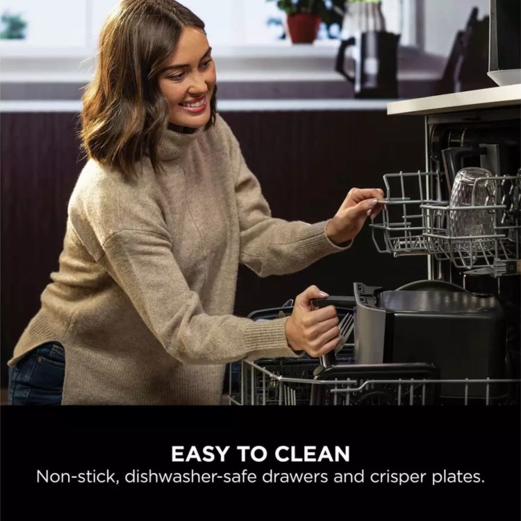Ninja DZ400UK Dual Zone 6-in-1 9.5L Air Fryer  2 Twin Baskets  Healthy Crispy Cooking  Grey