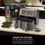 Ninja DZ400UK Dual Zone 6-in-1 9.5L Air Fryer  2 Twin Baskets  Healthy Crispy Cooking  Grey