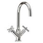 GRADE A1 - Chrome Double Lever Kitchen Mixer Tap Monobloc