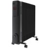 electriQ 2.5kw Black Smart WiFi Alexa Oil Filled Radiator 11 Fin  24 hour and Weekly Timer with Thermostat and Remote 