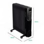 Refurbished electriQ 2.5kw Black Smart WiFi Alexa Oil Filled Radiator 11 Fin  24 hour and Weekly Timer with Thermostat and Remote 