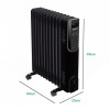 electriQ 2.5kw Black Smart WiFi Alexa Oil Filled Radiator 11 Fin  24 hour and Weekly Timer with Thermostat and Remote 