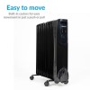 GRADE A2 - electriQ 2.5kw Black Smart WiFi Alexa Oil Filled Radiator 11 Fin  24 hour and Weekly Timer with Thermostat and Remote 