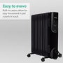 Refurbished electriQ 2.5kw Black Smart WiFi Alexa Oil Filled Radiator 11 Fin  24 hour and Weekly Timer with Thermostat and Remote 